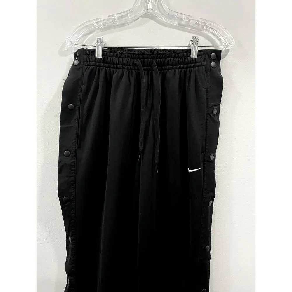 Nike Womens Small Black Tearaway Snap Button Track Pants Warm Up Joggers